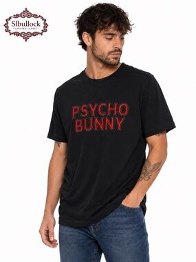 Psycho Bunny Size 6 XL Black Embroidered Logo Pima Cotton Graphic T-Shirt Unisex